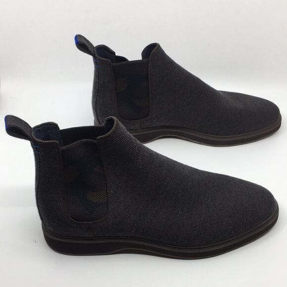 Rothy's The Chelsea Charcoal Gray Brown Knit Merino Wool Blend Ankle Boot 11.5 - Picture 17 of 17